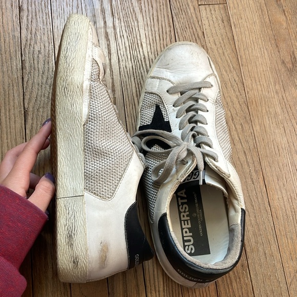 Golden Goose Superstar distressed mesh sneakers size 7.5 - Picture 6 of 11